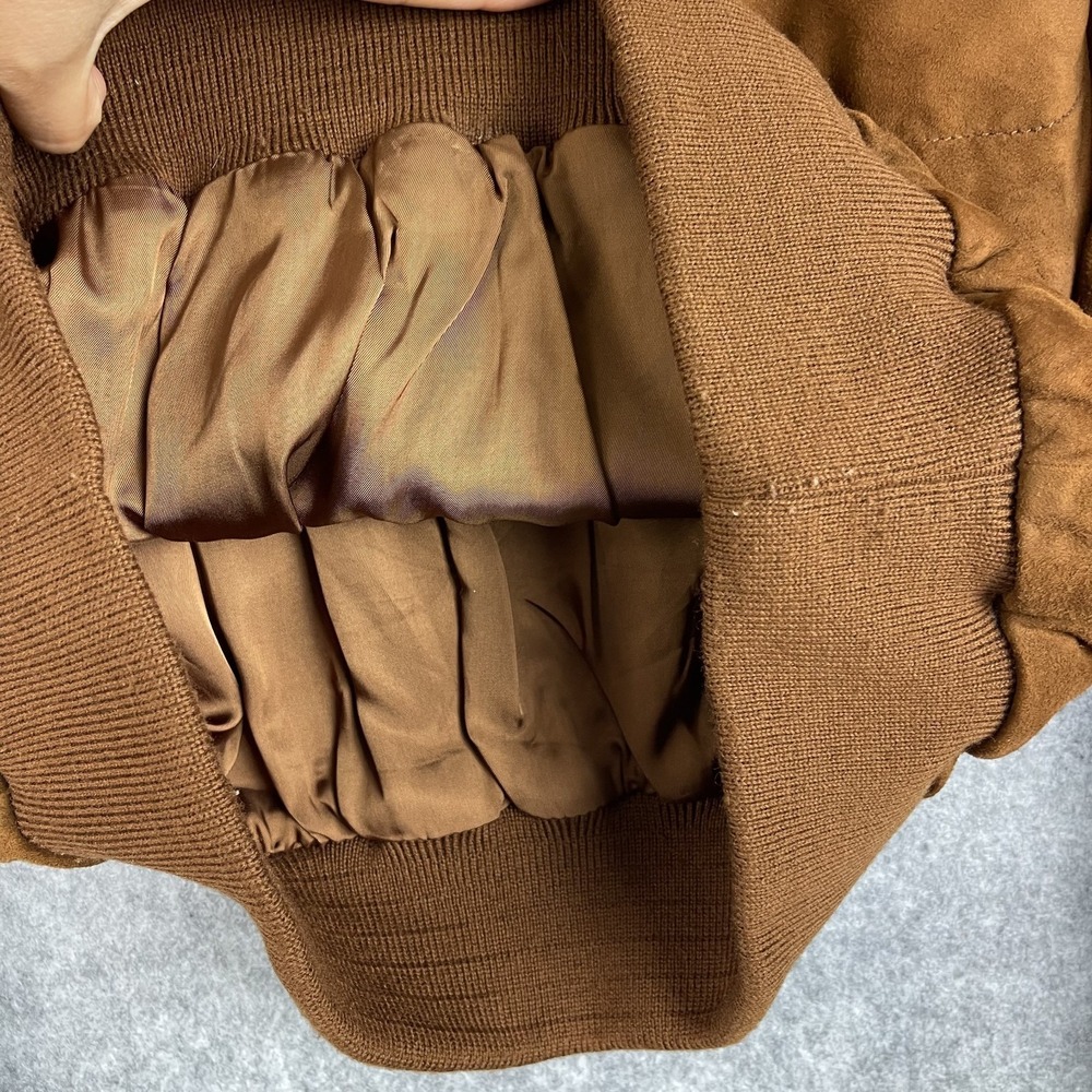 VTG Ralph Lauren Suede Leather Pullover‎ Womens 12 Brown Quiet Luxury 80s 90s - Picture 8 of 16
